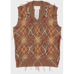 Maison Margiela Wool Cut Out College Vest Beige L