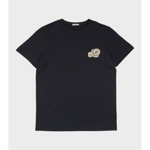 Moncler Embroidered Double Logo T-shirt Dark Navy L