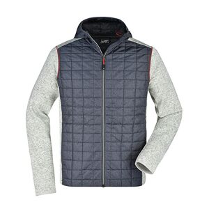 James & Nicholson Jn772 Men´s Knitted Hybrid Jacket Light Melange / Anthracite Melange 3xl