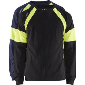 Blåkläder 3520 T-Shirt Lang Ærme / T-Shirt Lang Ærme - 3xl - Marineblå/high Vis Gul