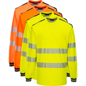 Portwest T185 Pw3 Hi-Vis Langærmet T-Shirt 2xl Orange/navy