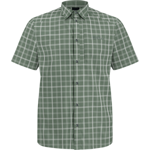 Jack Wolfskin Men's Norbo Short Sleeve Shirt Hedge Green Checks XL, Hedge Green Checks