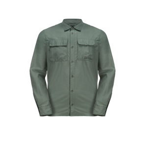 Jack Wolfskin Men's Barrier Long Sleeve Shirt Hedge Green XL, Hedge Green