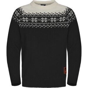 Gridarmor Men's Snøkrystall Round Neck Ullgenser Black/White M, Black/White