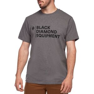 Black Diamond Men's Stacked Logo Tee Charcoal Heather S, Charcoal Heather