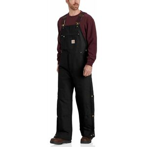 Carhartt Men's Firm Duck Insulated Bib Overall Black XXL, BLACK