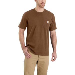 Carhartt Men's K87 Pocket Short Sleeve T-Shirt Oiled Walnut Heather S, OILED WALNUT HEATHER