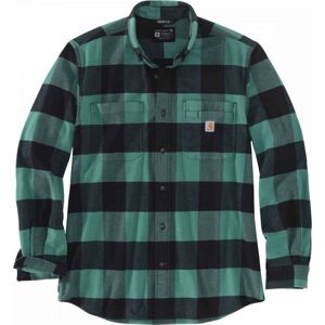 Carhartt Men's Midweight Flannel L/S Plaid Shirt Slate Green XL, SLATE GREEN