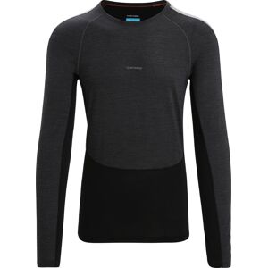 Icebreaker Men's 125 Zoneknit™ Long Sleeve Crewe Jet Heather/Black/Metro Heather M, JET HTHR/BLK/METRO H/CB