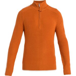 Icebreaker Men's Lodge Long Sleeve Half Zip Sweater Earth/Undyed/Cb XL, Earth/Undyed/Cb