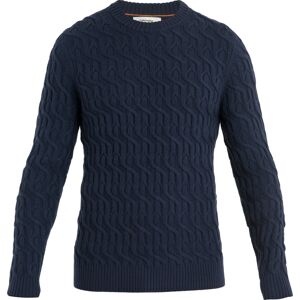 Icebreaker Men's Mer Cable Knit Crewe Sweater Midnight Navy XXL, Midnight Navy