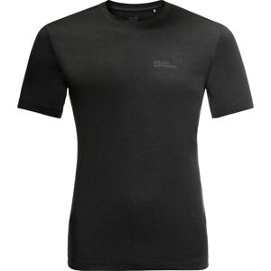 Jack Wolfskin Men's Hiking Short Sleeve T-Shirt Black S, Black