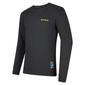 La Sportiva Men's Climbing On The Moon Sweatshirt Carbon/Giallo L, Carbon/Giallo