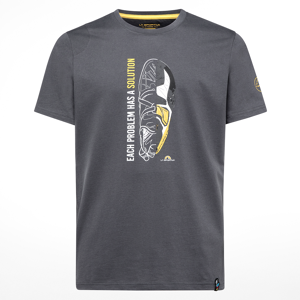 La Sportiva Men's Solution T-Shirt Carbon/Yellow L, Carbon/Yellow