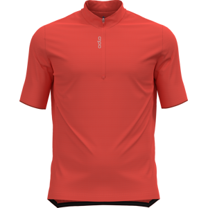 Odlo Men's T-shirt S/U Collar S/S 1/2 Zip Essential Firelight XL, Firelight