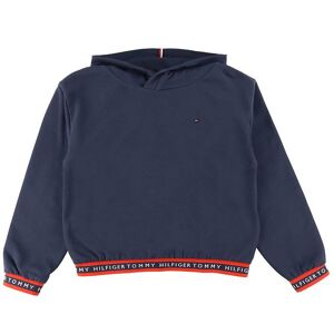 Tommy Hilfiger Hættetrøje - Logo Rib - Twilight Navy - Tommy Hilfiger - 10 År (140) - Hættetrøje