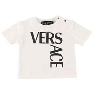 Versace T-Shirt - Logo Print - Hvid/sort - Versace - 6-9 Mdr - T-Shirt