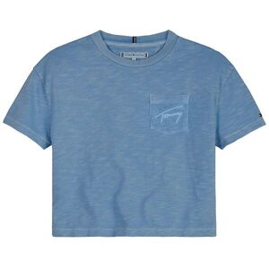 Tommy Hilfiger T-Shirt - Script Pocket - Blue Crush - Tommy Hilfiger - 5 År (110) - T-Shirt