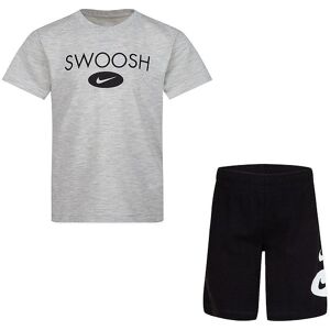 Nike Shortssæt - T-Shirt/shorts - Swoosh - Sort/grå - Nike - 5 År (110) - T-Shirt