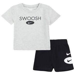Nike Shortssæt - T-Shirt/shorts - Swoosh - Sort/grå - Nike - 18 Mdr - T-Shirt