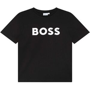 T-Shirt - Sort M. Hvid - Boss - 10 År (140) - T-Shirt