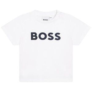 T-Shirt - Hvid M. Navy - Boss - 2 År (92) - T-Shirt