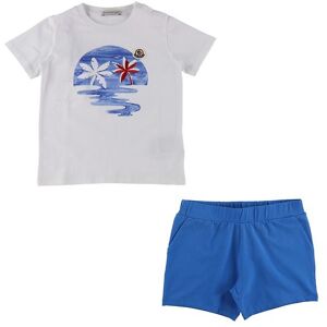 Moncler T-Shirt/shorts - Blå/hvid M. Print - Moncler - 12-18 Mdr - T-Shirt