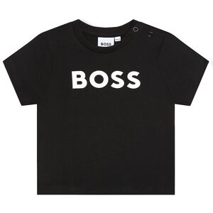 T-Shirt - Sort M. Hvid - Boss - 2 År (92) - T-Shirt