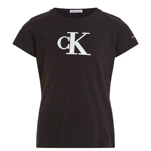 Klein T-Shirt - Metallic Monogram Slim - Sort - Calvin Klein - 10 År (140) - T-Shirt