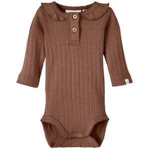 Lil Atelier Body L/æ - Noos - Nbfrachel - Carob Brown M Hulmønst - Lil Atelier - 56 - Body L/æ