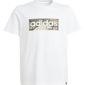 Adidas Performance T-Shirt - B Camo Lin T - Hvid/grøn - Adidas Performance - 10 År (140) - T-Shirt