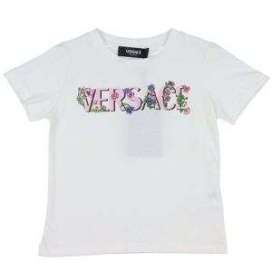 Versace T-Shirt - Hvid/rosa M. Blomster - Versace - 4 År (104) - T-Shirt