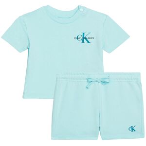 Klein Sæt - T-Shirt/ Shorts - Monogram Logo - Blue Tint - Calvin Klein - 68 - T-Shirt