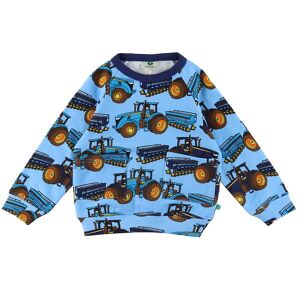 Småfolk Sweatshirt - Blue Grotto M. Traktorer - Småfolk - 4-5 År (104-110) - Sweatshirt