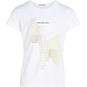 Klein T-Shirt - Slim S/s - Meta Graphic Slim - Bright Whi - Calvin Klein - 10 År (140) - T-Shirt