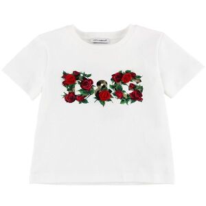 Dolce & Gabbana T-Shirt - Hvid M. Blomster - Dolce & Gabbana - 10 År (140) - T-Shirt