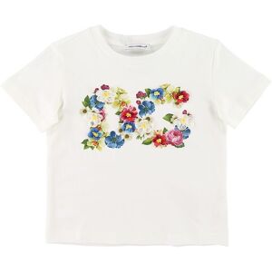 Dolce & Gabbana T-Shirt - Blooming - Hvid M. Logo - Dolce & Gabbana - 10 År (140) - T-Shirt