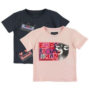 Giorgio Armani Emporio Armani T-Shirts - 2-Pak - Navy/rosa M. Print - Emporio Armani - 10 År (140) - T-Shirt