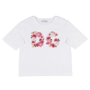 Dolce & Gabbana T-Shirt - Hvid M. Blomster - Dolce & Gabbana - 4 År (104) - T-Shirt