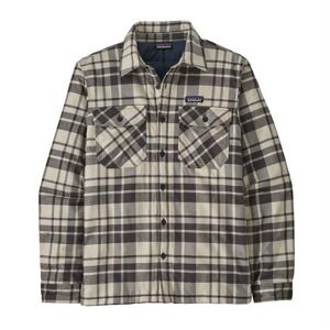 Patagonia Mens Ins. Cotton MW Fjord Flannel Shirt,Ice Caps / Smolder Blue S