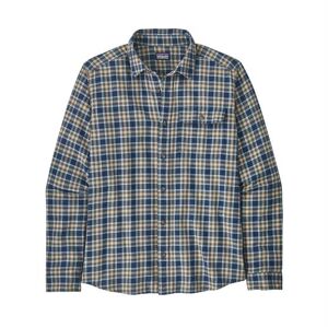 Patagonia Mens L/S CiC LW Fjord Flannel Shirt, Squared / Blue M