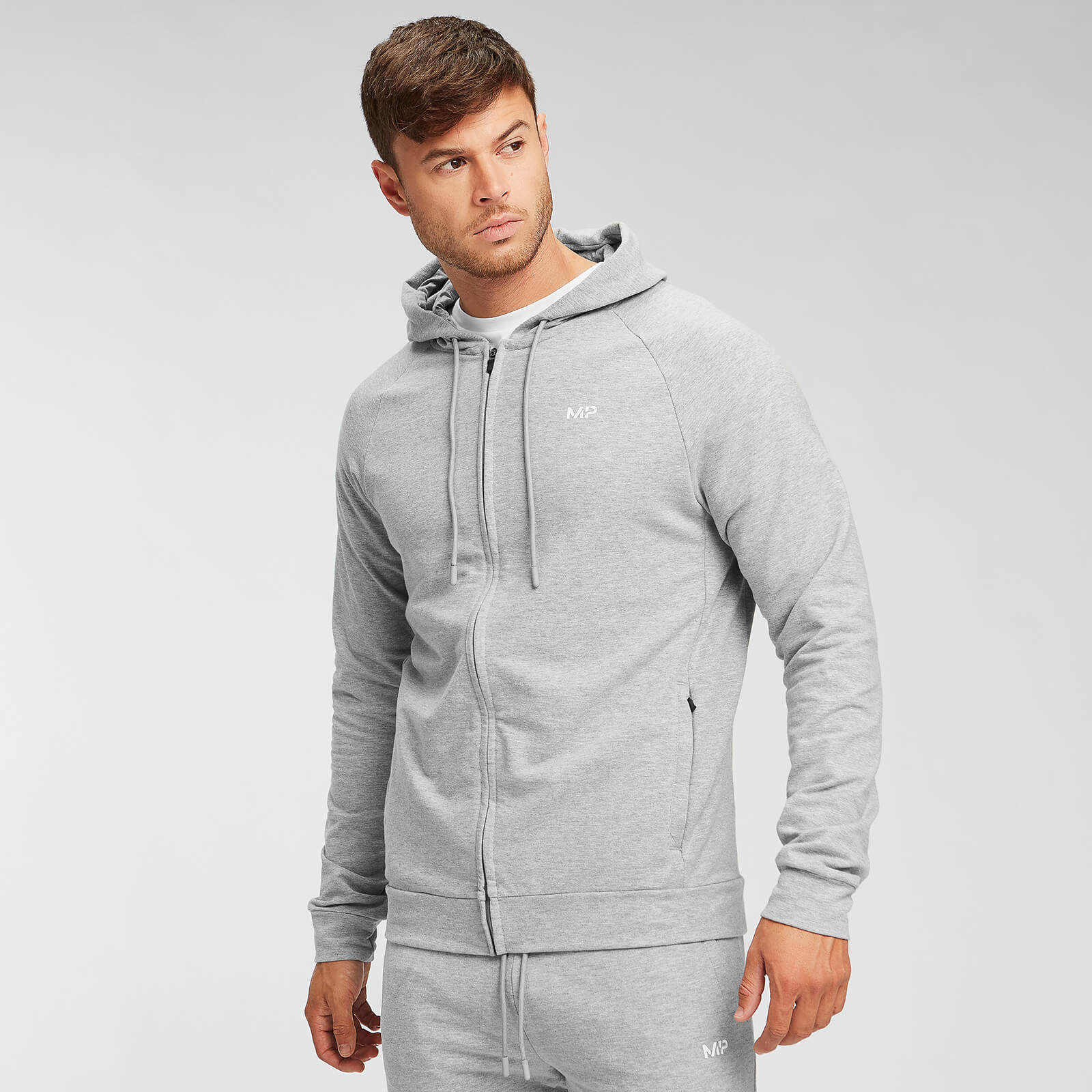 Myprotein MP Form Zip Up Hoodie - Til mænd - Grey Marl - XS