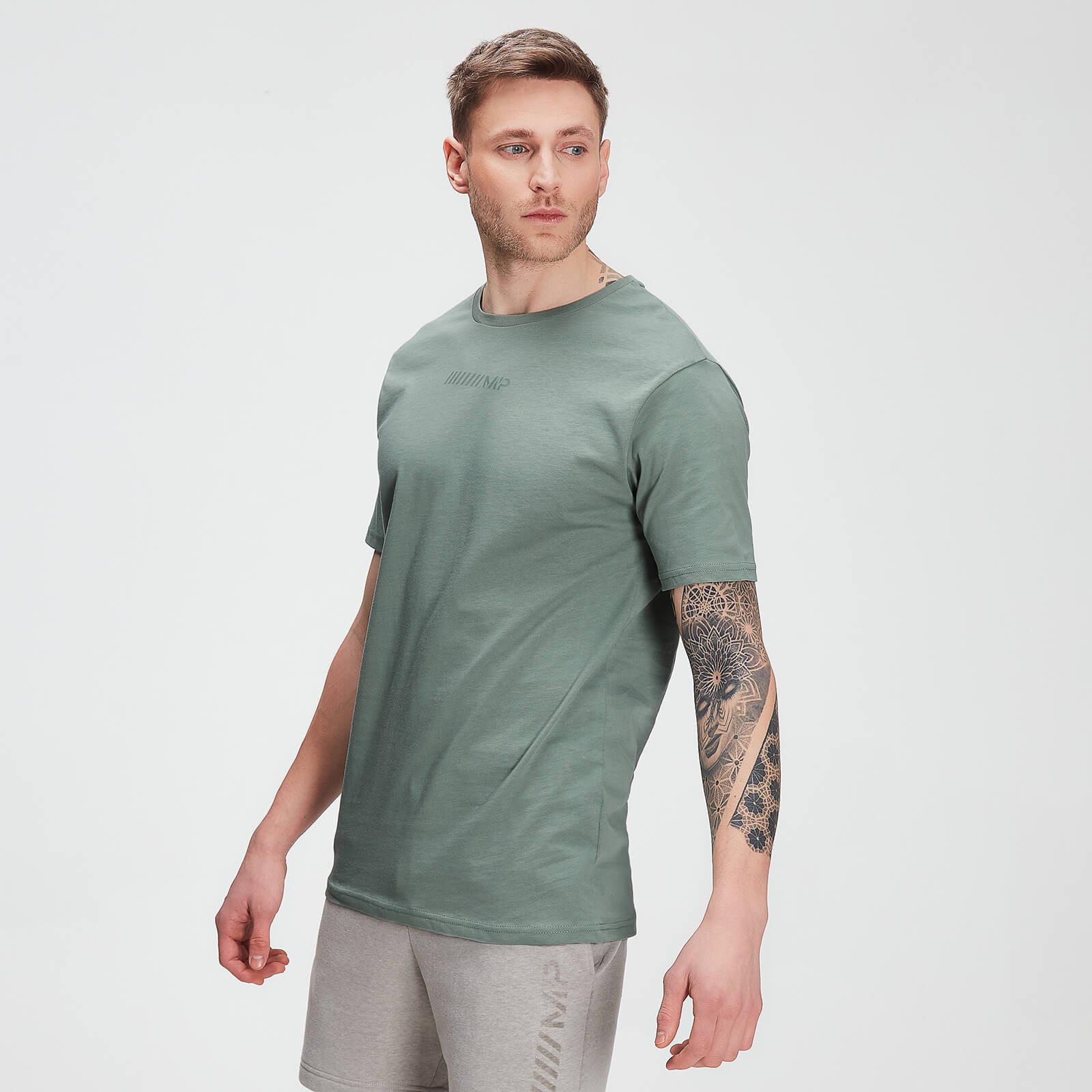 MP Tonal Graphic Short Sleeve T-shirt til mænd – Washed Green - XXS