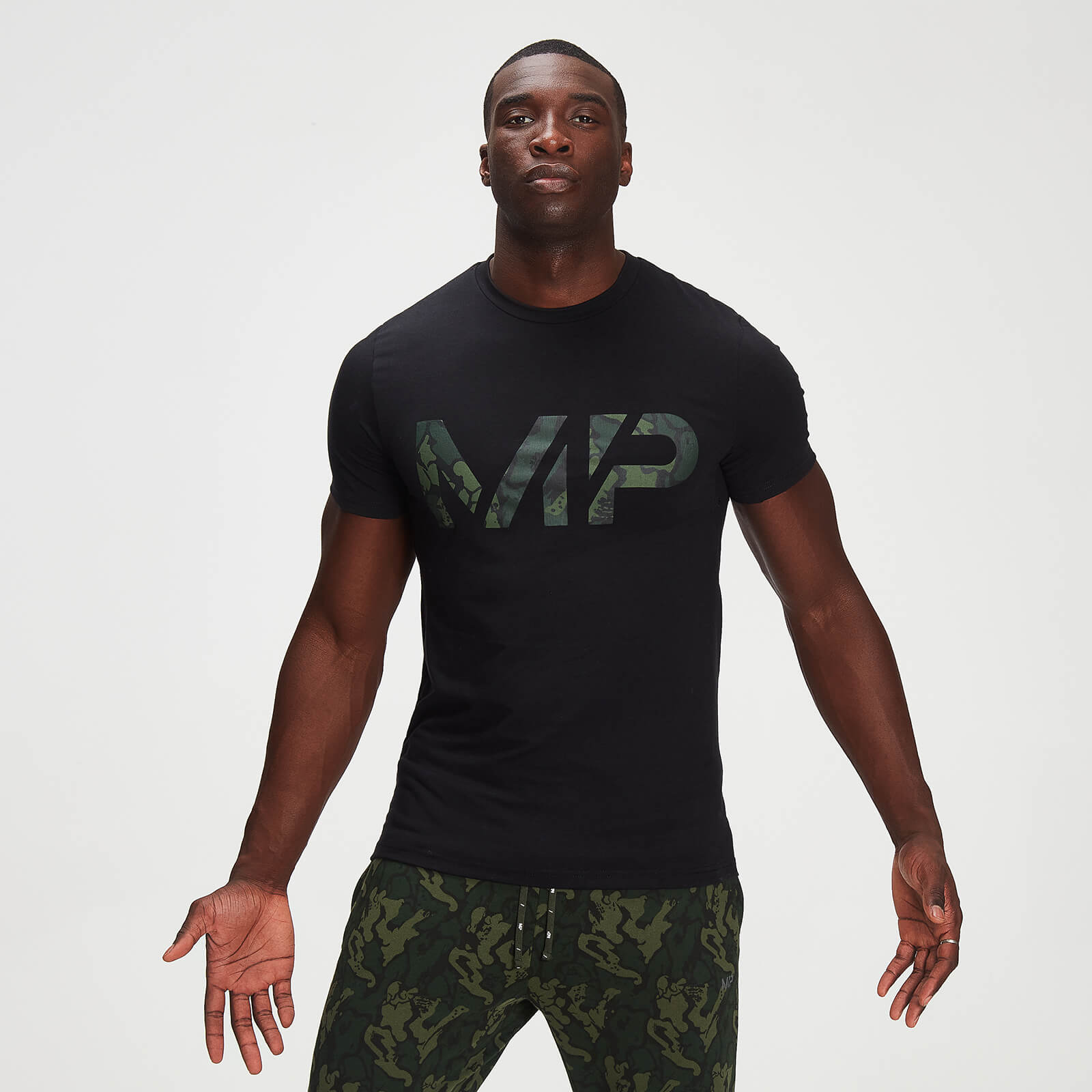 MP Adapt drirelease® Camo Print T-Shirt til mænd - Sort - XXXL