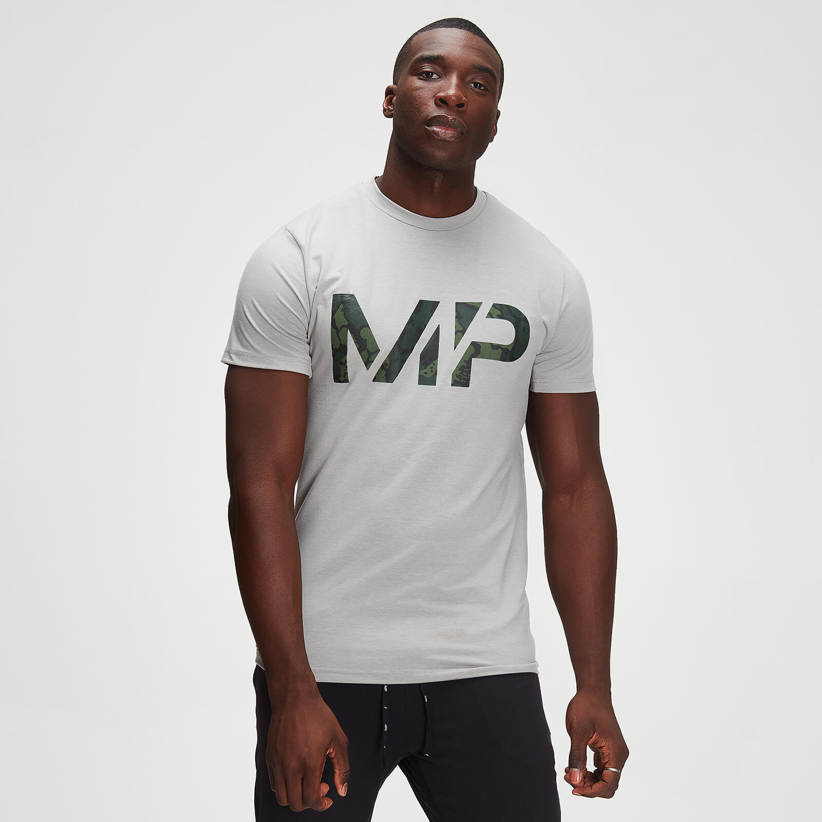 MP Adapt drirelease® Camo Print T-Shirt til mænd - Storm Grey Marl - XXS