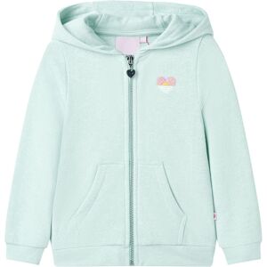 vidaXL Sudadera de niños con capucha cremallera verde menta claro mezcla 128