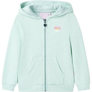 vidaXL Sudadera de niños con capucha cremallera verde menta claro mezcla 140