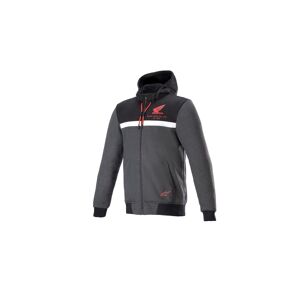 Sudadera Alpinestars Honda Chrome Street Negro Melange Rojo  4201323-1908