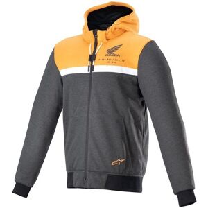 Sudadera Alpinestars Honda Chrome Street Negro Melange Naranja  4201323-1914