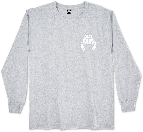 CRAB GRAB LOGO CREW GREY HEATHER L